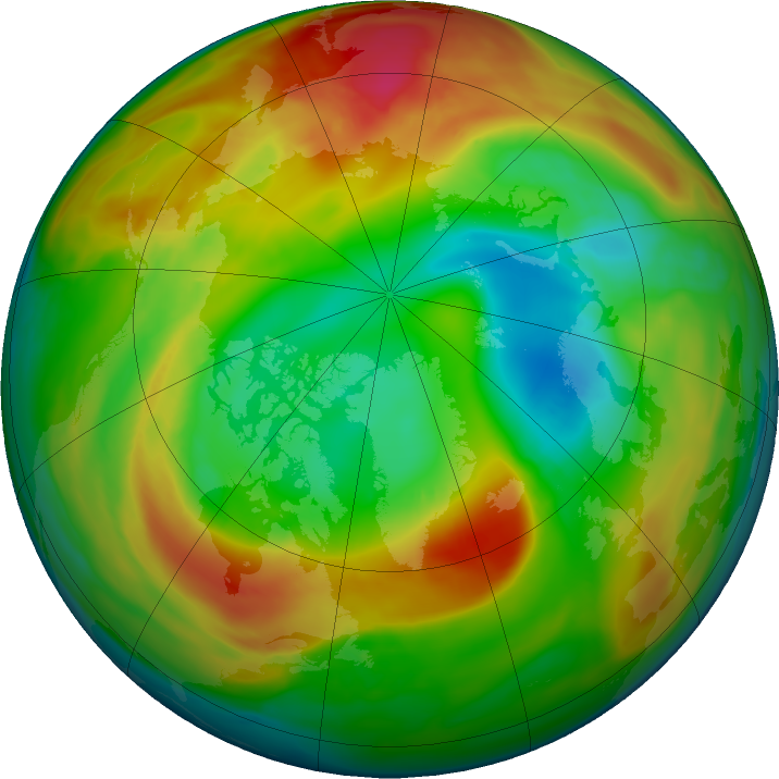 Arctic ozone map for 05 February 2018